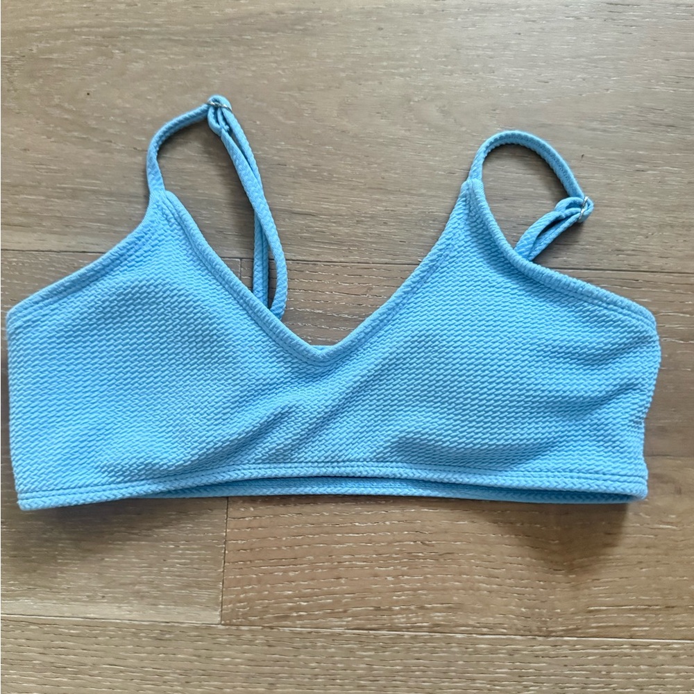 Light Blue Textured Swim Top